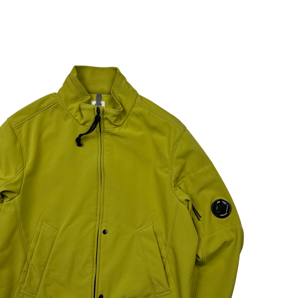 CP Company Lime Green Fleece Lined Soft Shell Jacket - Medium