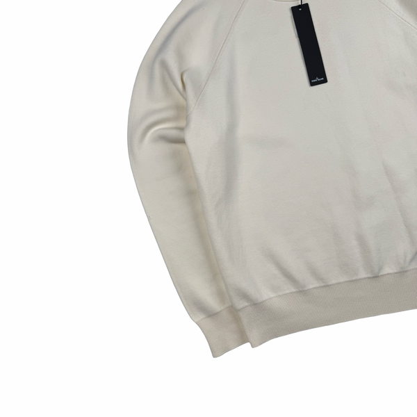 Stone Island 2022 Ghost Cream Cotton Knit Crew Neck Jumper - Medium