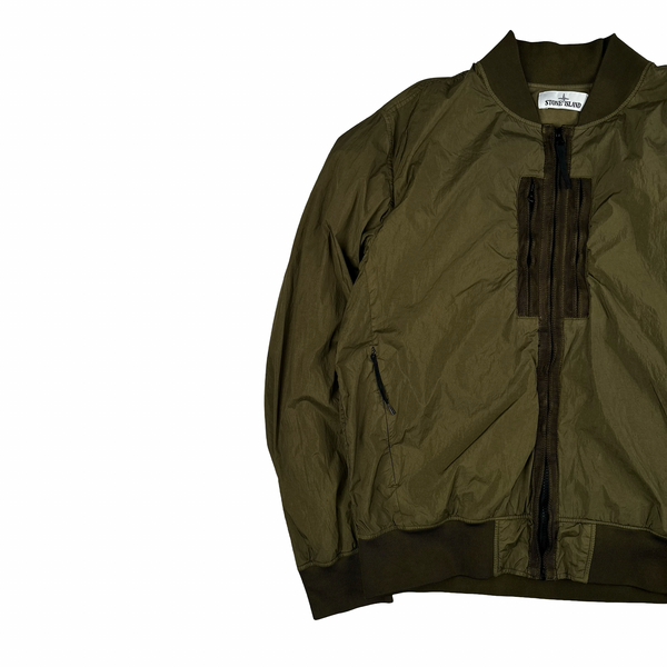 Stone Island 2017 Kahki Garment Dyed Crinkle Reps Jacket - Large