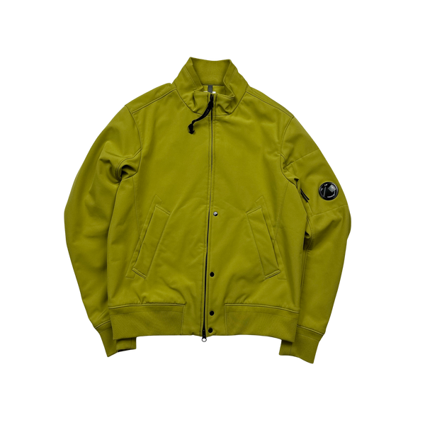 CP Company Lime Green Fleece Lined Soft Shell Jacket - Medium