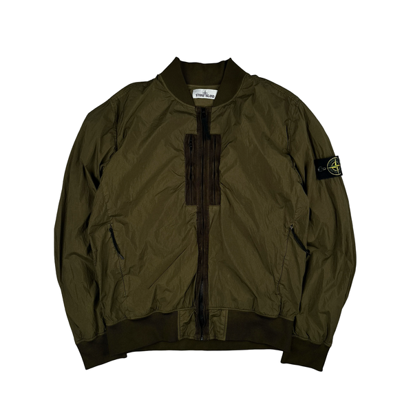 Stone Island 2017 Kahki Garment Dyed Crinkle Reps Jacket - Large