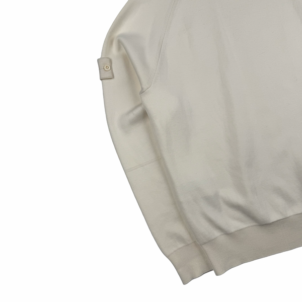 Stone Island 2022 Ghost Cream Cotton Knit Crew Neck Jumper - Medium
