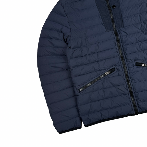 Stone Island 2019 Navy Blue Down Filled Loom Woven Puffer Jacket - Medium