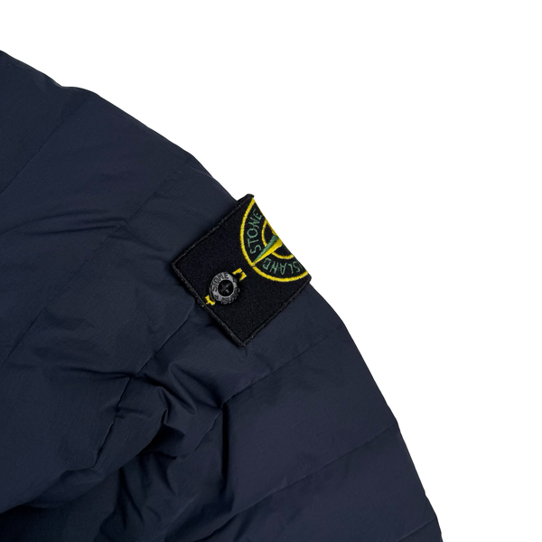 Stone Island 2019 Navy Blue Down Filled Loom Woven Puffer Jacket - Medium