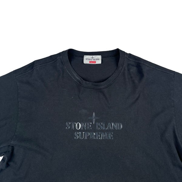Stone Island x Supreme Black T Shirt - XL