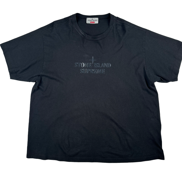 Stone Island x Supreme Black T Shirt - XL