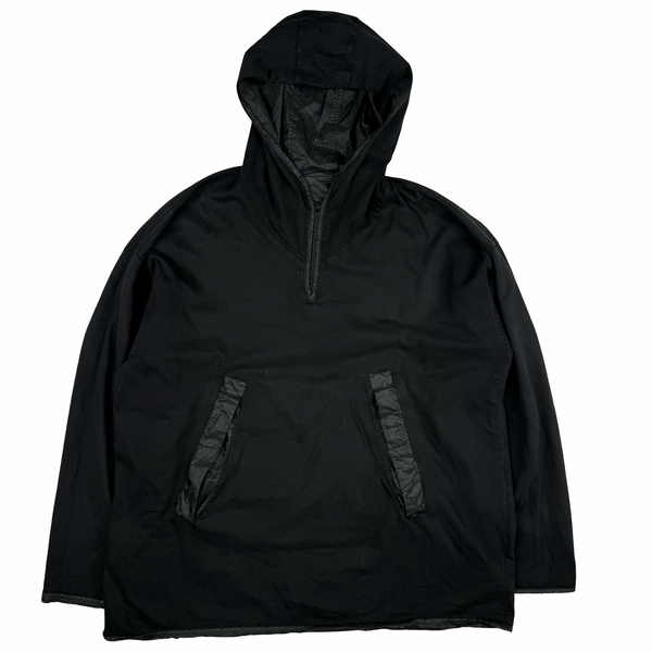 Stone Island Vintage 1995 Black Reversable Cotton/Nylon Metal Hooded Pullover - XL