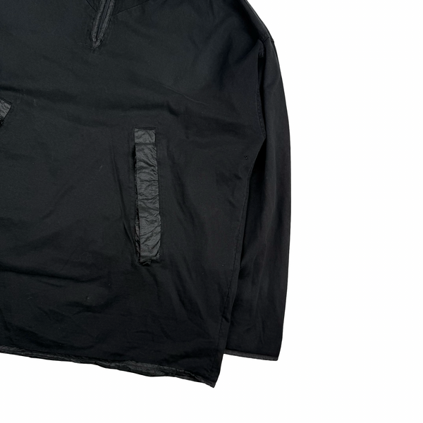 Stone Island Vintage 1995 Black Reversable Cotton/Nylon Metal Hooded Pullover - XL