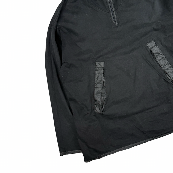 Stone Island Vintage 1995 Black Reversable Cotton/Nylon Metal Hooded Pullover - XL