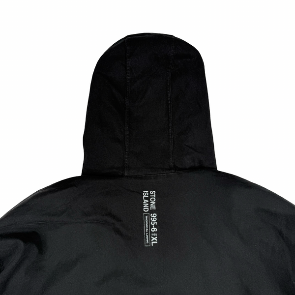 Stone Island Vintage 1995 Black Reversable Cotton/Nylon Metal Hooded Pullover - XL