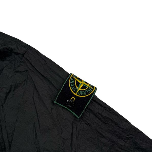 Stone Island Vintage 1995 Black Reversable Cotton/Nylon Metal Hooded Pullover - XL