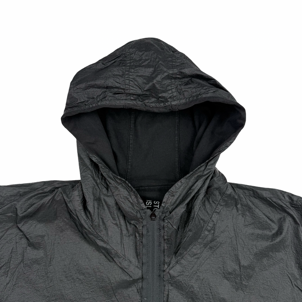 Stone Island Vintage 1995 Black Reversable Cotton/Nylon Metal Hooded Pullover - XL