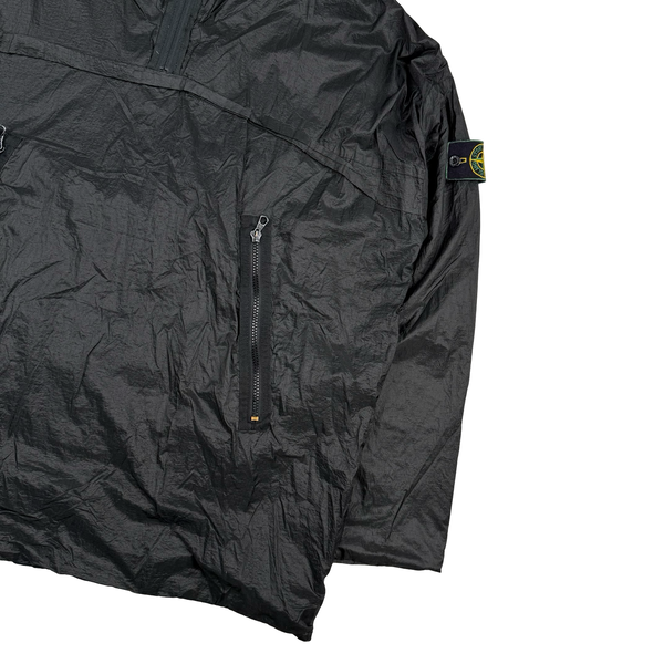 Stone Island Vintage 1995 Black Reversable Cotton/Nylon Metal Hooded Pullover - XL