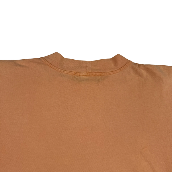 Stone Island 80's Vintage Spellout Peach Cotton T Shirt - Small