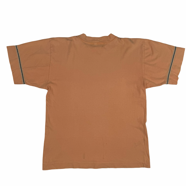 Stone Island 80's Vintage Spellout Peach Cotton T Shirt - Small