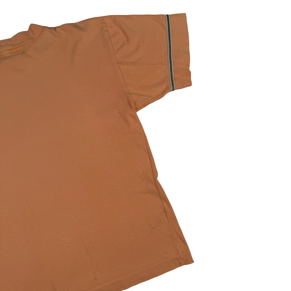 Stone Island 80's Vintage Spellout Peach Cotton T Shirt - Small