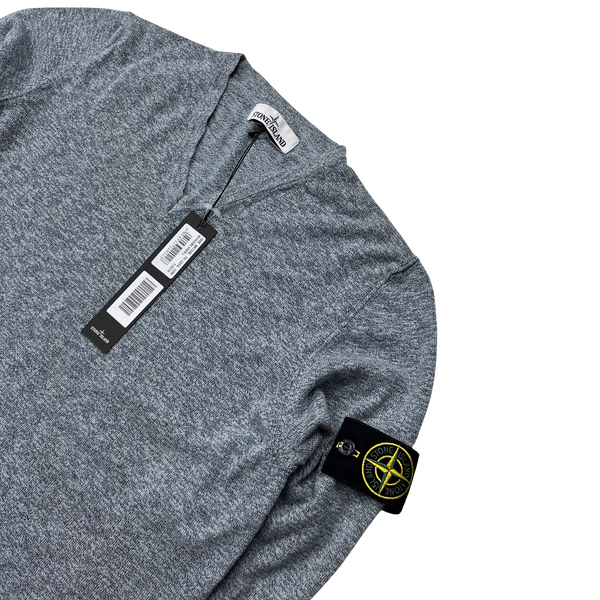 Stone Island 2018 Mottled Blue V Neck Jumper Large Mat s Island