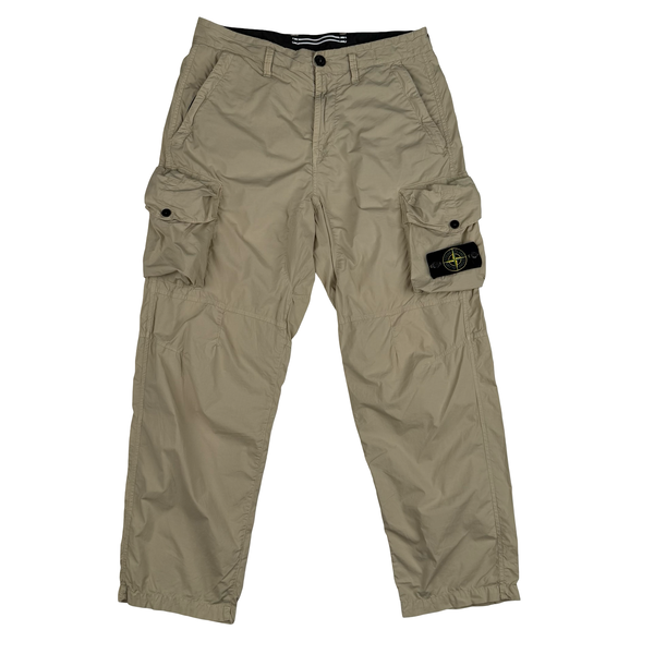 Stone Island 2022 Beige Loose Fit Cargo Trousers - 30"