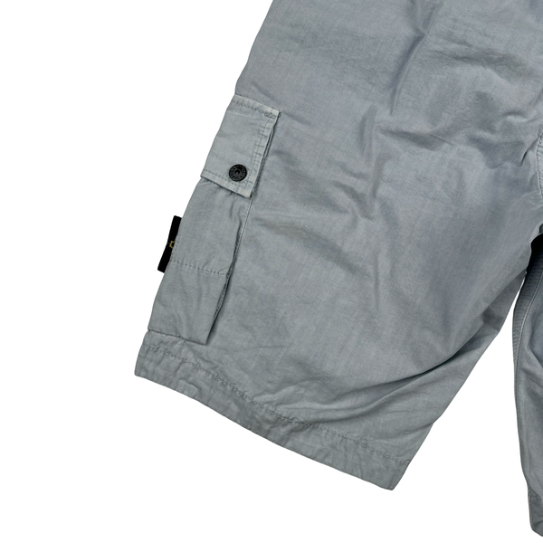 Stone Island 2024 Light Blue Cotton SL Cargo Shorts - 31"