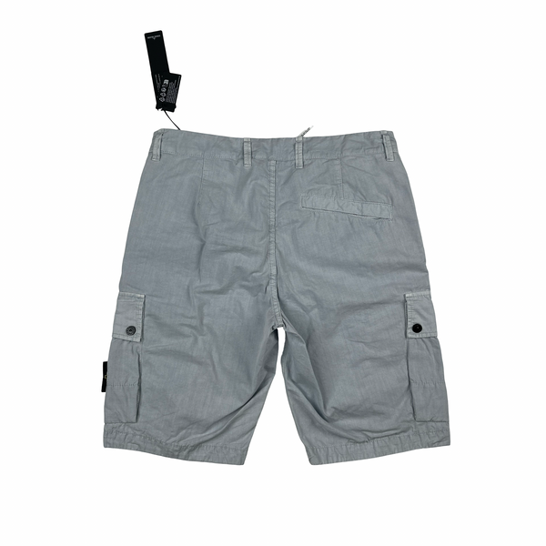 Stone Island 2024 Light Blue Cotton SL Cargo Shorts - 31"