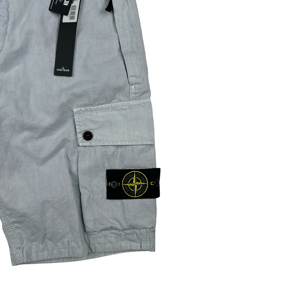 Stone Island 2024 Light Blue Cotton SL Cargo Shorts - 31"