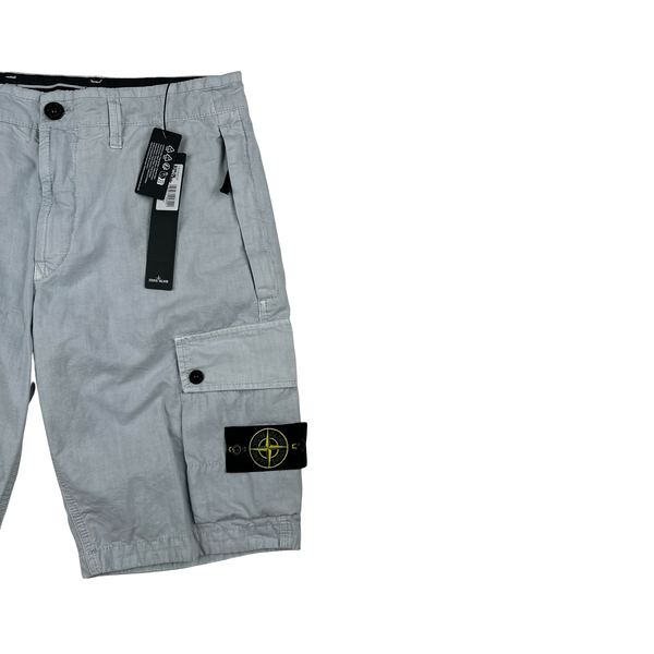 Stone Island 2024 Light Blue Cotton SL Cargo Shorts - 31"