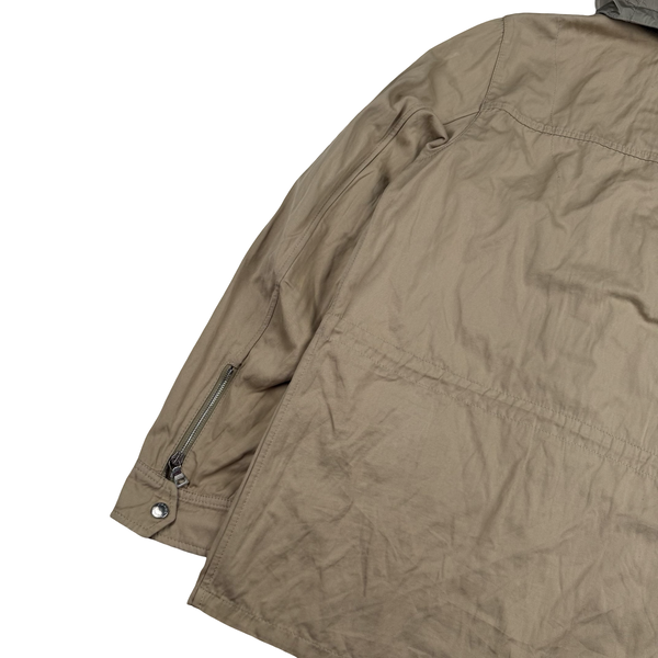 Prada Beige Tela Steel Cotton Red Tab Jacket - Medium