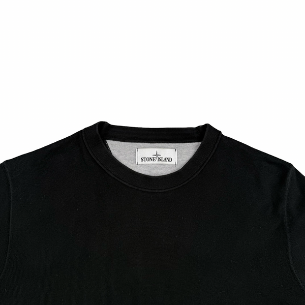 Stone Island 2018 Black Cotton Knit Crewneck Jumper- Medium