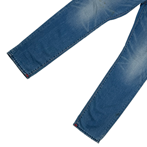 True Religion Relaxed Slim Contrast Stitch Horseshoe Denim Jeans - 34" (Large)