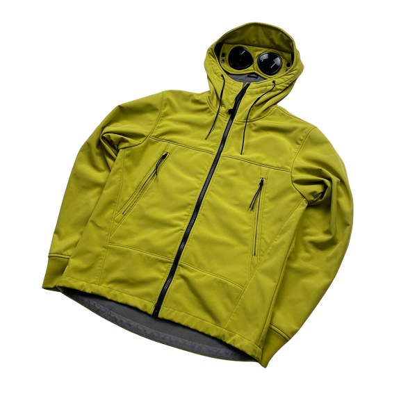 CP Company Lime Green Soft Shell Goggle Jacket - Medium