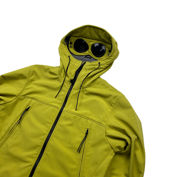 CP Company Lime Green Soft Shell Goggle Jacket - Medium