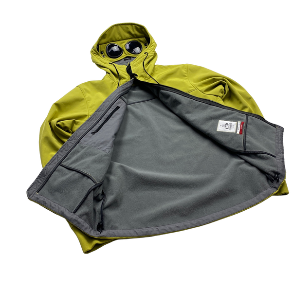 CP Company Lime Green Soft Shell Goggle Jacket - Medium