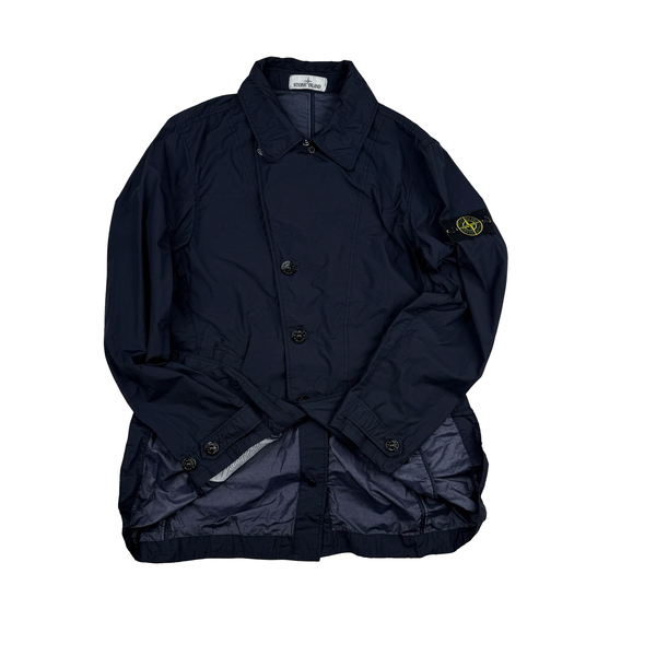 Stone Island 2021 Navy Naslan Light Watro Lightweight Jacket - Small