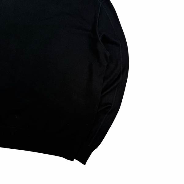 Stone Island 2018 Black Cotton Knit Crewneck Jumper- Medium