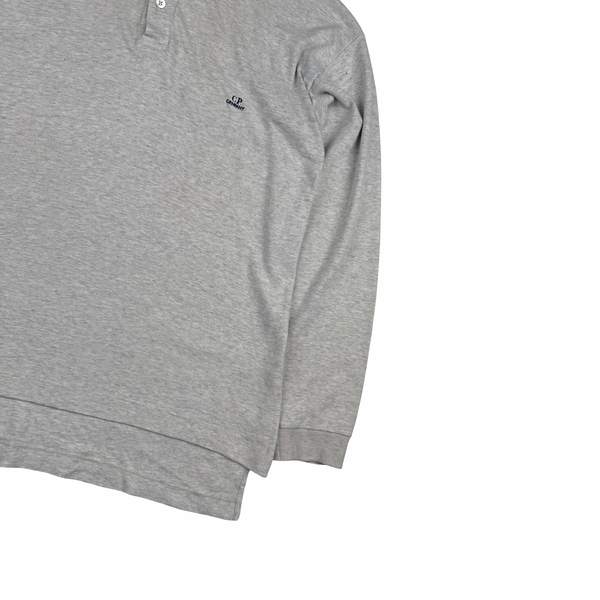 CP Company Grey Cotton Longsleeve Polo Shirt - Large