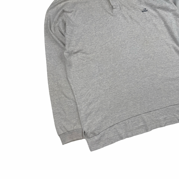 CP Company Grey Cotton Longsleeve Polo Shirt - Large