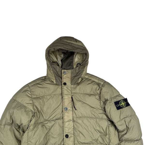 Stone Island 2016 Light Khaki Crinkle Reps Down Puffer Jacket - XL