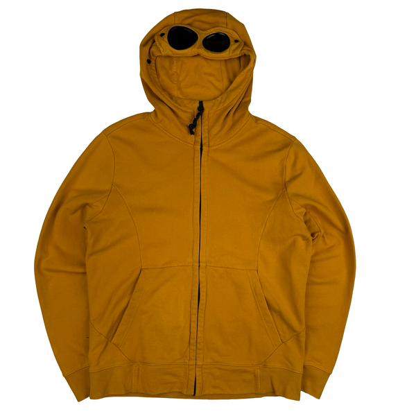 CP Company Yellow Cotton Full Zip Goggle Hoodie - XL