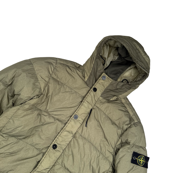Stone Island 2016 Light Khaki Crinkle Reps Down Puffer Jacket - XL
