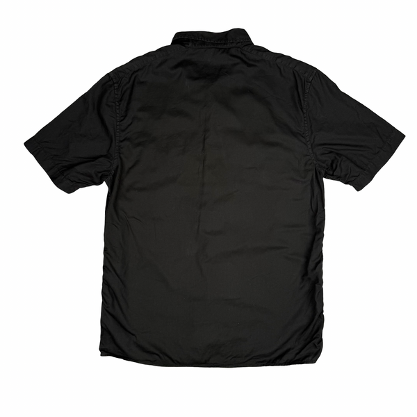 Stone Island Vintage 2004 Black Cotton Spellout Short Sleeve Shirt - Large