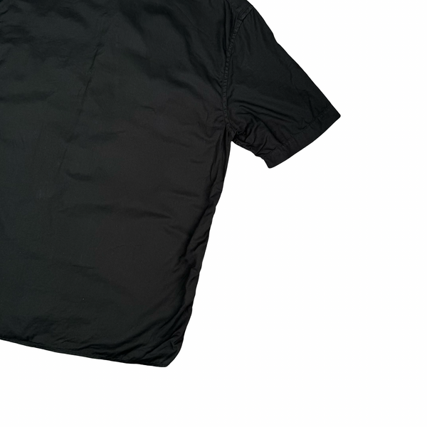 Stone Island Vintage 2004 Black Cotton Spellout Short Sleeve Shirt - Large