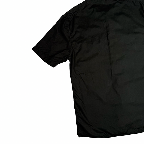 Stone Island Vintage 2004 Black Cotton Spellout Short Sleeve Shirt - Large