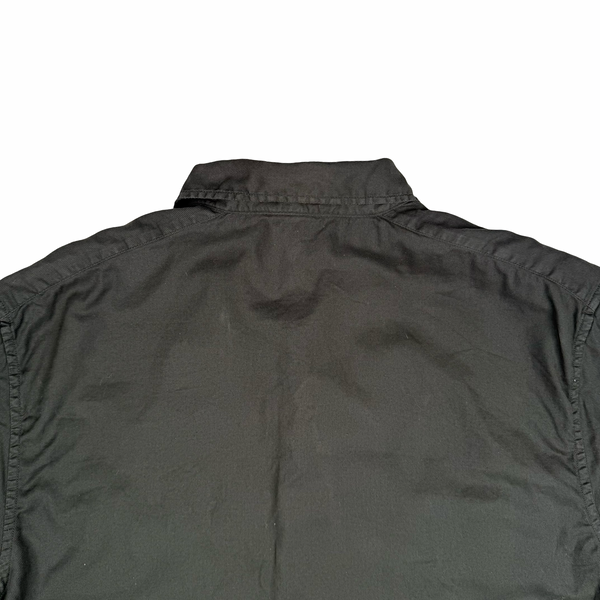 Stone Island Vintage 2004 Black Cotton Spellout Short Sleeve Shirt - Large