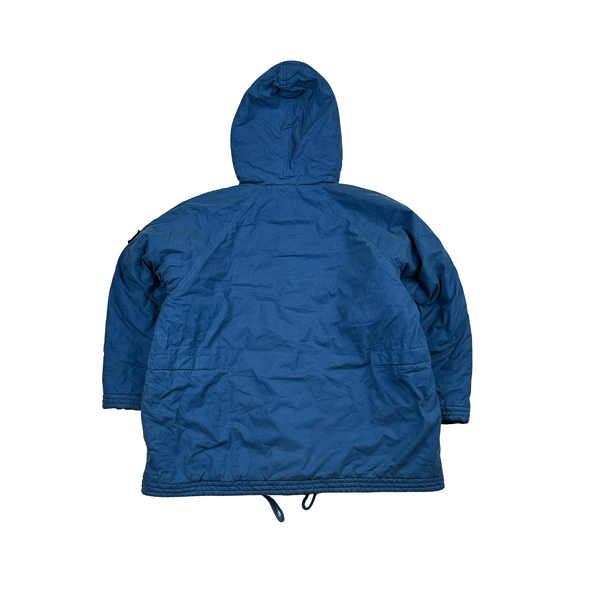 CP Company Vintage 90's Blue Fur Hood Junior Zipped Jacket - Small