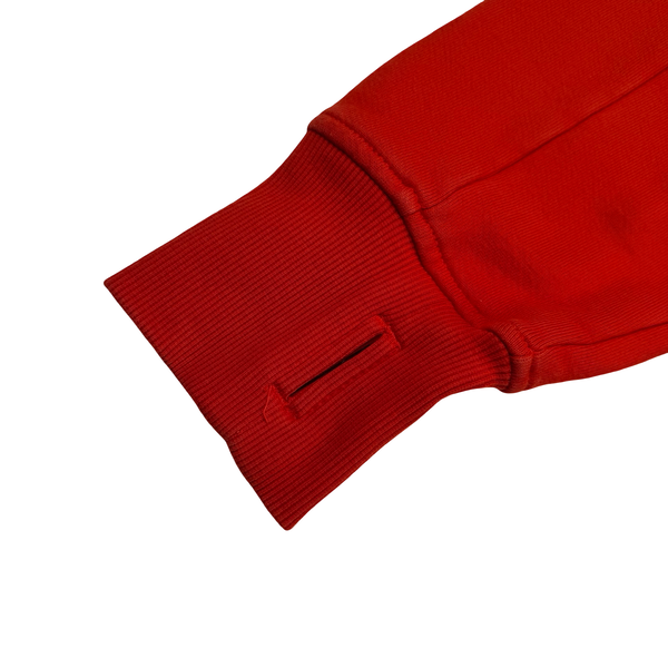 CP Company Red Cotton Full Zip Goggle Hoodie - Medium