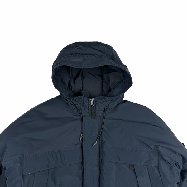 Stone Island 2020 Navy Micro Reps Down Filled Hooded Bomber Jacket - XL