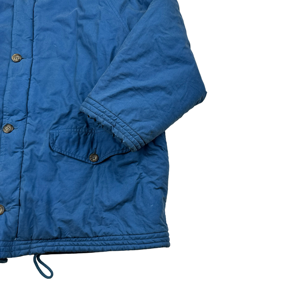 CP Company Vintage 90's Blue Fur Hood Junior Zipped Jacket - Small