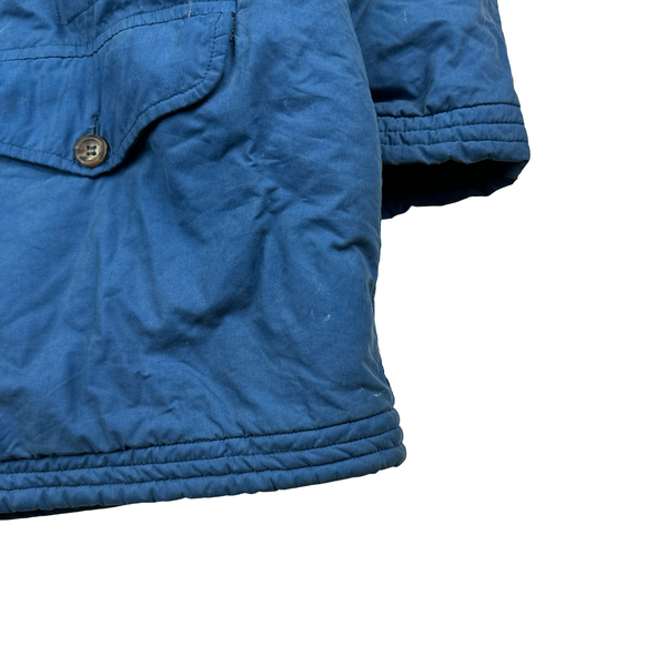 CP Company Vintage 90's Blue Fur Hood Junior Zipped Jacket - Small