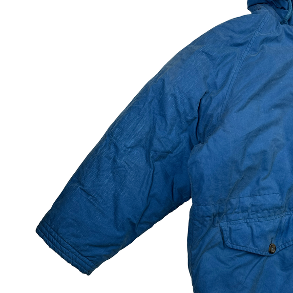 CP Company Vintage 90's Blue Fur Hood Junior Zipped Jacket - Small