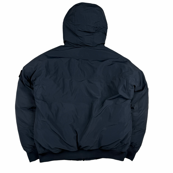 Stone Island 2020 Navy Micro Reps Down Filled Hooded Bomber Jacket - XL